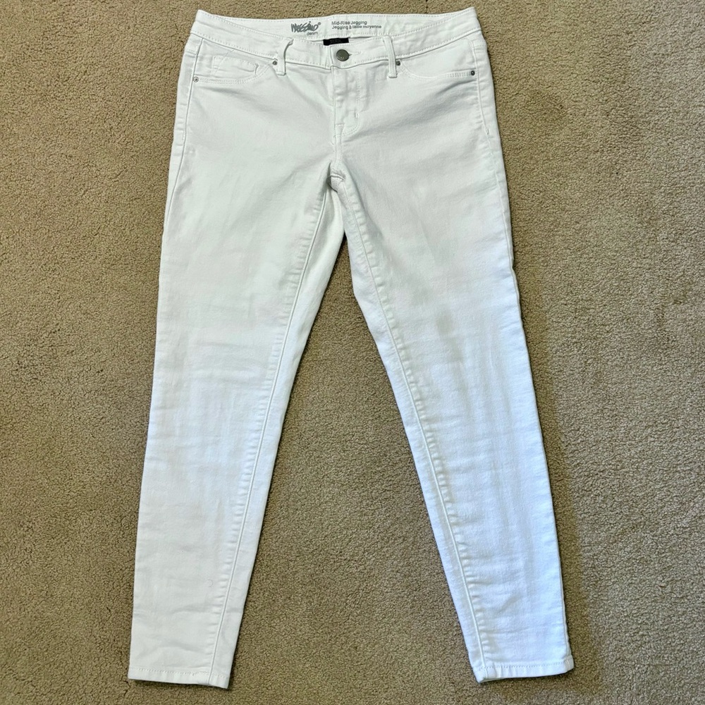 Mossimo Denim Mid-Rise Skinny Crop White Jeggings, Women’s Size 6/28